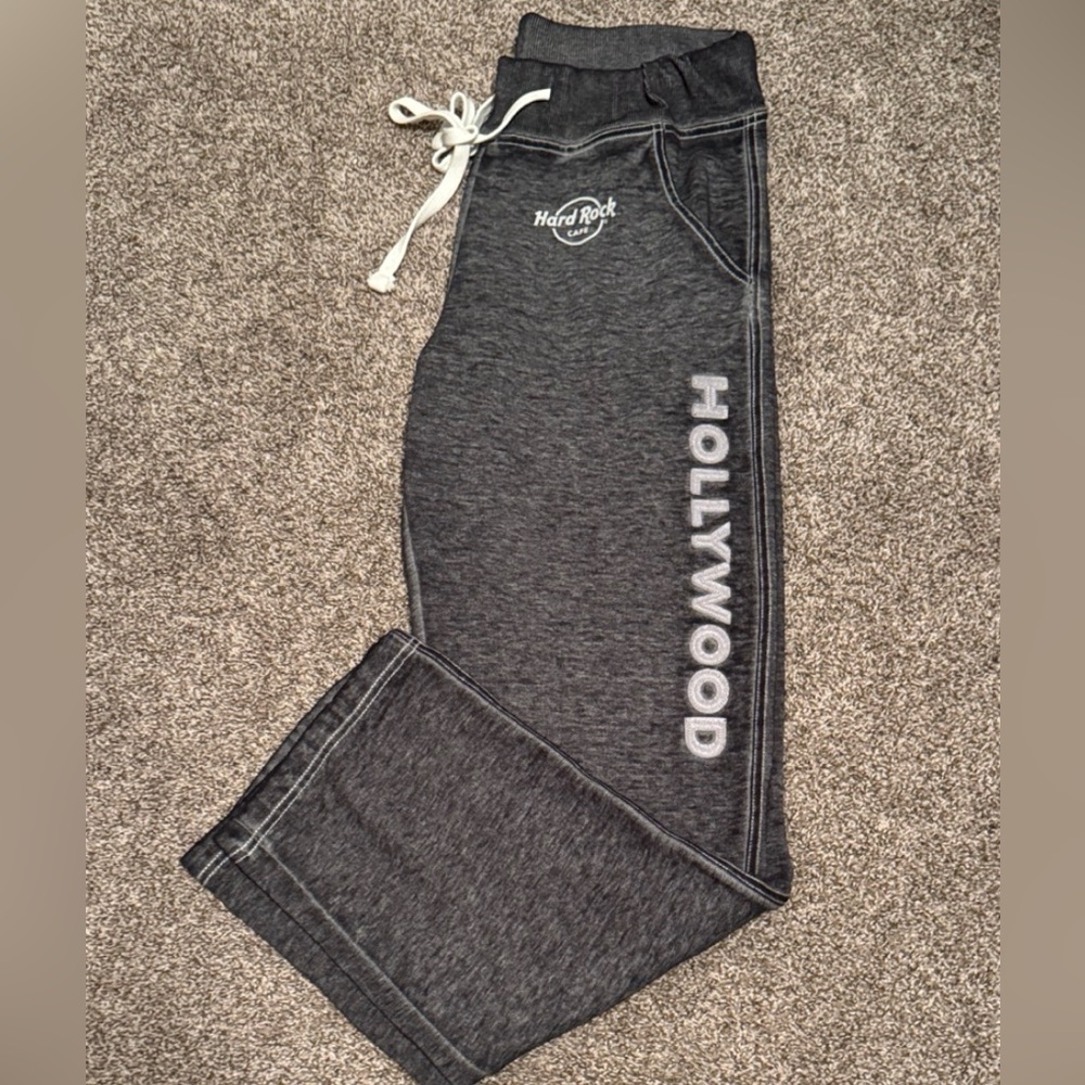 NEW Hard Rock Hollywood Gray Sweatpants Medium